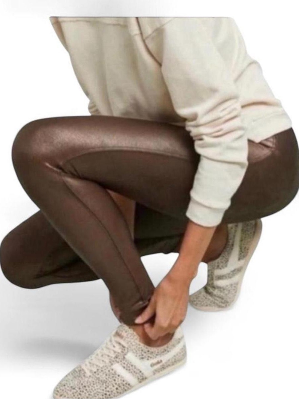 Spanx | Faux Leather Leggings | Chocolate Brown | Size S/P  🍫
